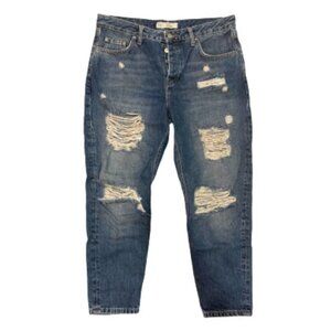 TOPSHOP MOTO HAYDEN Distressed Denim Jeans